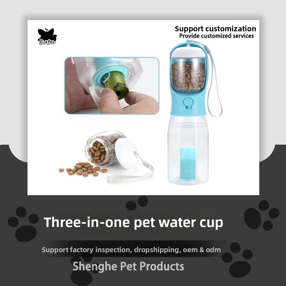 Multifunctional Three-in-One Pet Water Bottle