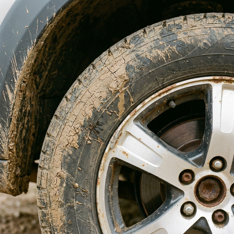 Fango e ruggine sull'auto